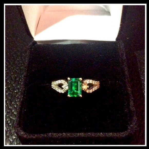 14k Dana Augustine Emerald Cut Emerald & Diamond Ring ☘️ - Picture 7 of 14